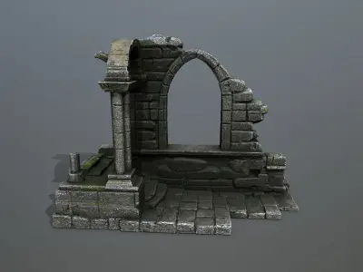 Ruin Gate Low-poly 3D model