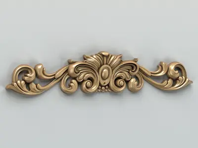 Carved decor horizontal 010 3D model