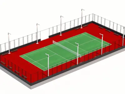 Tennis court Low-poly 3D model get