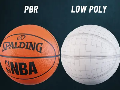 basketball and soccer ball Lowpoly 3d model with video tutorial Low-poly 3D model