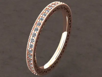 Round Diamond Ring Tiffany Style 3D print model