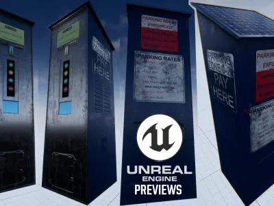 Parking Meter Ticket Automat Next Gen PBR Real Time Asset Low-poly 3D model