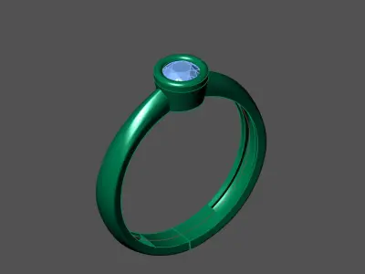 Womens Rings With Stone Ring Ready STL 3DM Models Rings women 3D print model 32