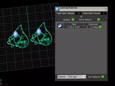 Emerald Gazelle Earrings 3D print model