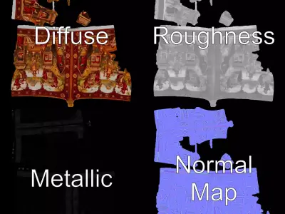 Renaissance Tapestry Artwork model pack Low-poly 3D model