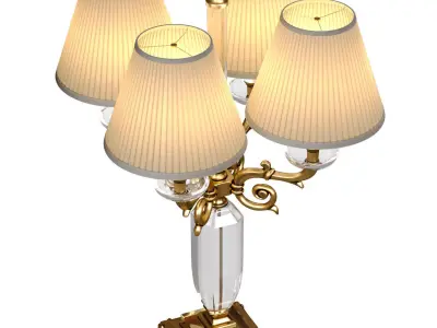 Large crystal table lamp in neoclassical American style  3D model