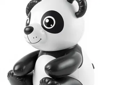 Inflatable Panda Bear Toy Model Pack Low-poly 3D model