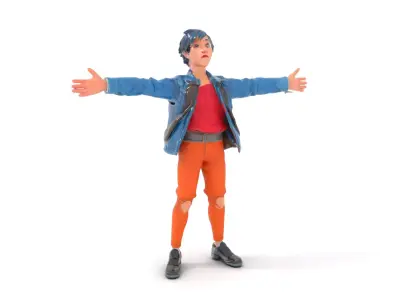 Stylized Youth Character Model Pack for Animation and Games Low-poly 3D model