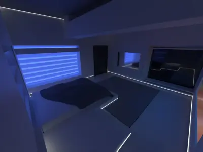 Neon Bedroom Low-poly 3D model
