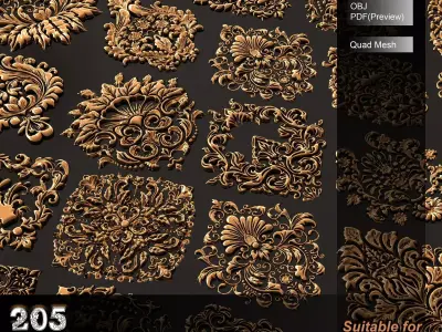 205 Ornament 3D Model V1 3D model