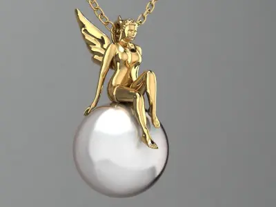 angel pearl pendant 3D print model