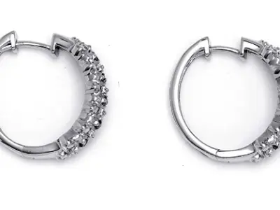 Women Diamond Earrings 3D print model 17