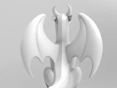 Mystical Dragon minimalist sculpture 3D print model