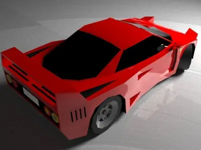 Ferrari F-40 Low-poly 3D model