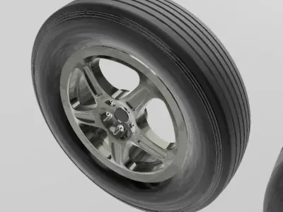 DODGE DEMON 18 FRONT AND REAR WHEEL WITH TIRES 3D print model
