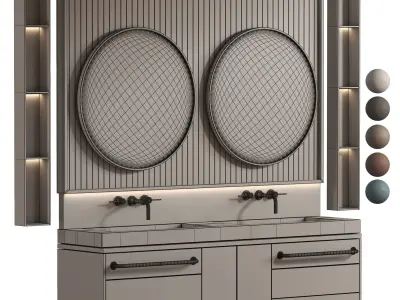 Bathroom furniture N038 in Neoclassic and Modern style 3D model