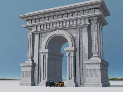 Roman Architecture Gate Low-poly 3D model
