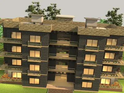 3D APARTMENT BEAUTIFUL BUILDING  3D model