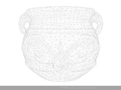 Stylized Ancient Cauldron 3D Model - AI Low-poly 3D model