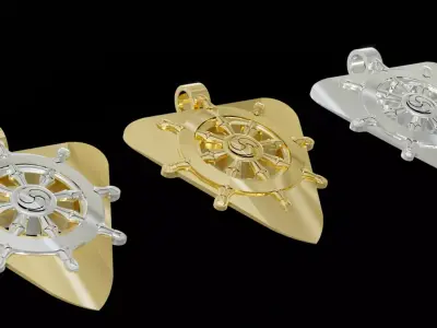 Nautical rudder pendant pick guitar 3D print model