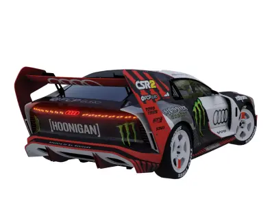 Audi S1 E-Tron Quattro Hoonitron 2022 Low-poly 3D model