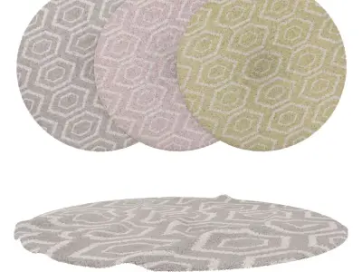 Round Rug Set 104 3D model