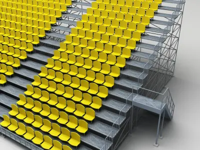 Stadium tribune scaffolding large 3D model