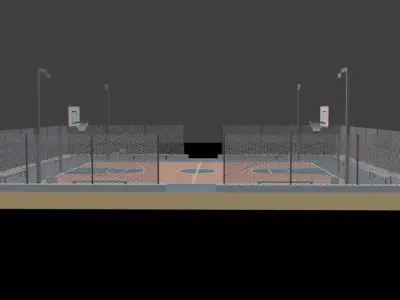Basketball pole animated 3D model