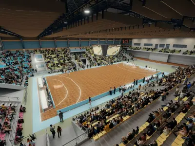 Indoor Basketball Arena  Low-poly 3D model