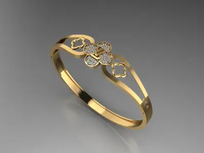 3D jewelry design vintage bangle 3D print model