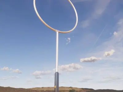 Sci-fi Monorail pole 002 Free 3D model