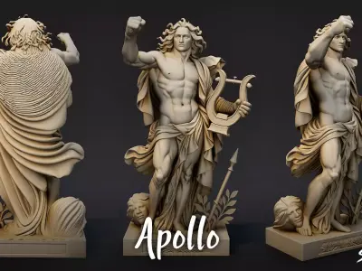 Apollo Statue Low-poly 3D model