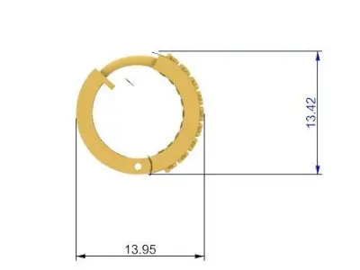Female gemstone earring Arete femenino de gemas 3D print model