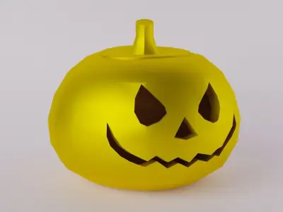 Gold Halloween Pumpkin Low-poly 3D model