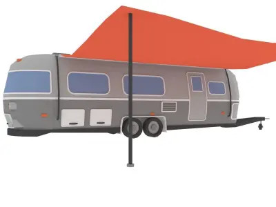 Camper trailer Low-poly 3D model
