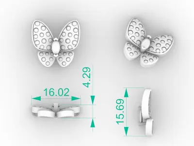 Stunning Marquise Diamond Butterfly Pendant 3D print model