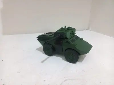 ARMORED VEHICLE AND CANNON TURRET 3D print model