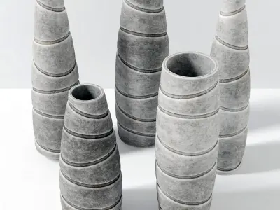 Vase concrete branch decor n7 3D model