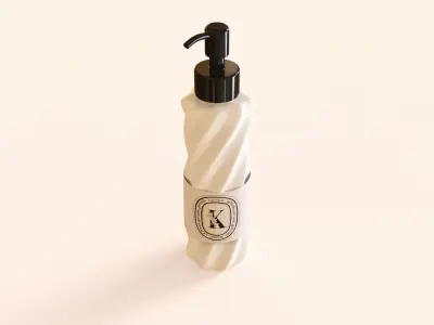Hand and body lotion Threaded Dispenser with paper tag Free 3D model
