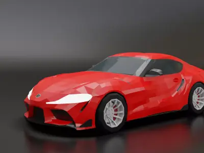 Toyota GR Supra Low Poly  Free low-poly 3D model