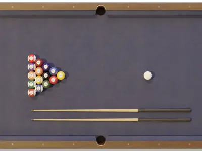 6ft Pool Table Low-poly 3D model