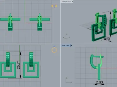 gold earring ge0037 3D print model