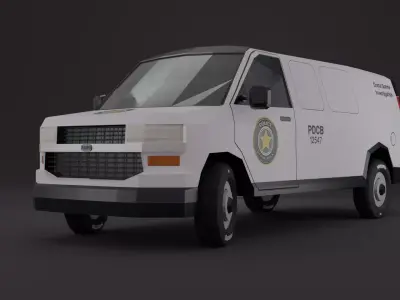 Police Crime Investigation Van Low-poly 3D Model 3D model