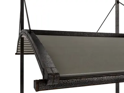 Motorized Pergola 6a rusty iron 3D model