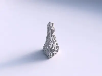 Vase grounded tilted triangle with faceted organic lattice 3D print model