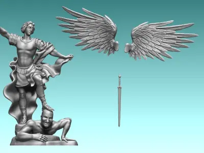 Arch-angel Miguel-Michael-Mikael-Mija-El -- CNC - Wood - Stone 3D print model