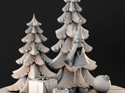 Cute christmas decor 3D model