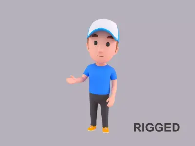  Cartoon Male Character Rigged 010 3D model