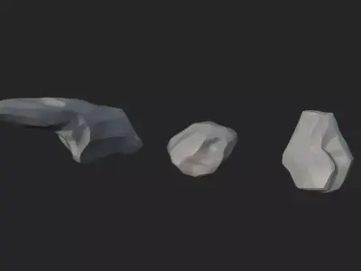 Stylized Big Rocks Low-poly 3D model