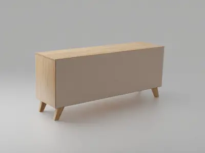 Scandinavian tv stand Low-poly 3D model
